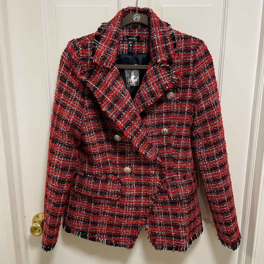 Bloomingdales ❤️ Aqua double breasted tweed blazer